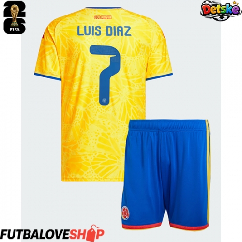 Dres Kolumbia Luis Diaz #7 Domáci pre deti MS 2026 Krátky Rukáv (+ trenírky)